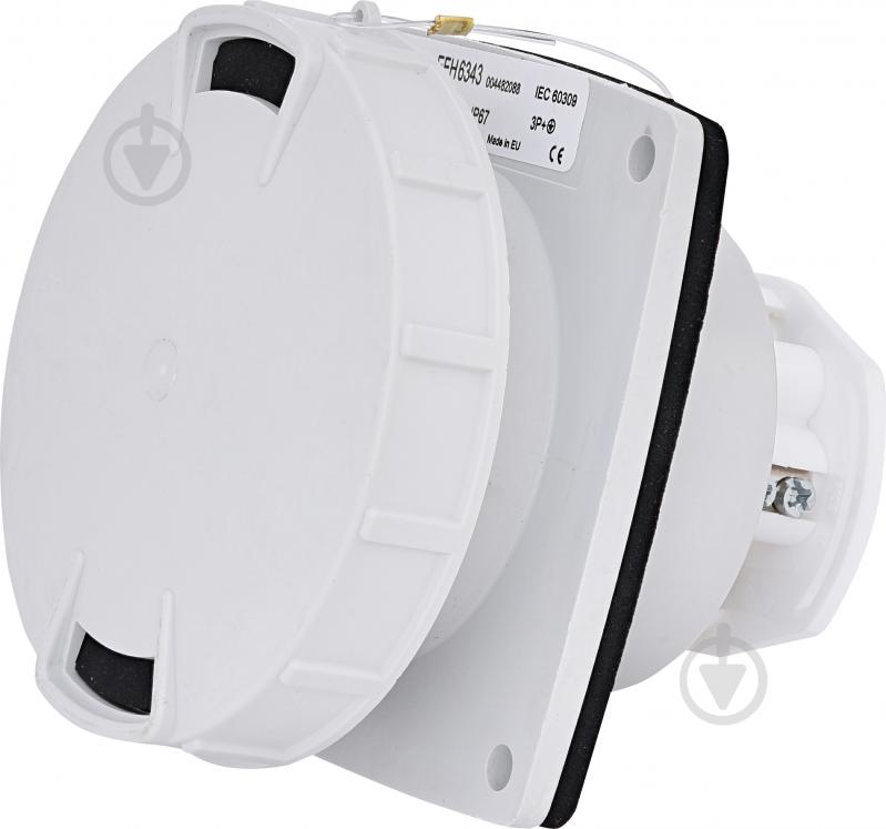 Розетка силовая с заземлением ETI встроенная EEH-6343 белый 4482088 - фото 1