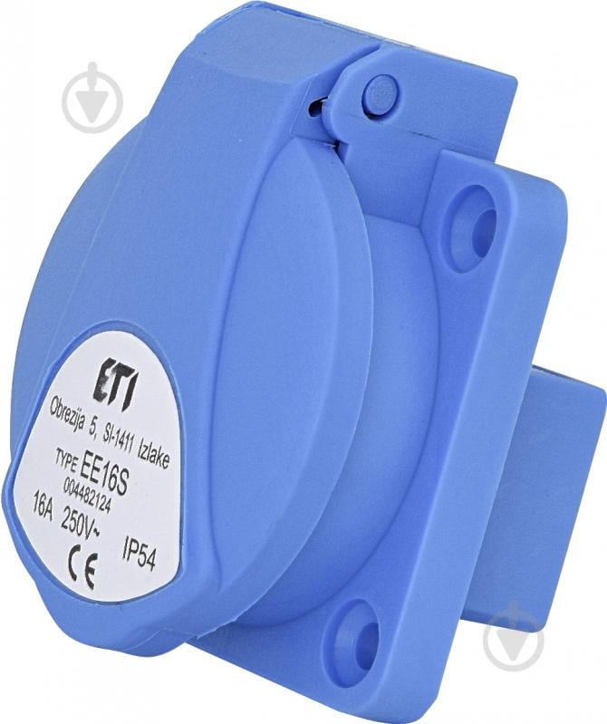 Розетка силовая без заземления ETI встроенная EE-16S синий 4482124 - фото 1 Розетка силовая без заземления ETI встроенная EE-16S синий 4482124 - фото 1