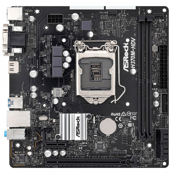 Материнская плата ASRock H370M-HDV (Socket 1151, Intel H370, mini ATX) - фото 2