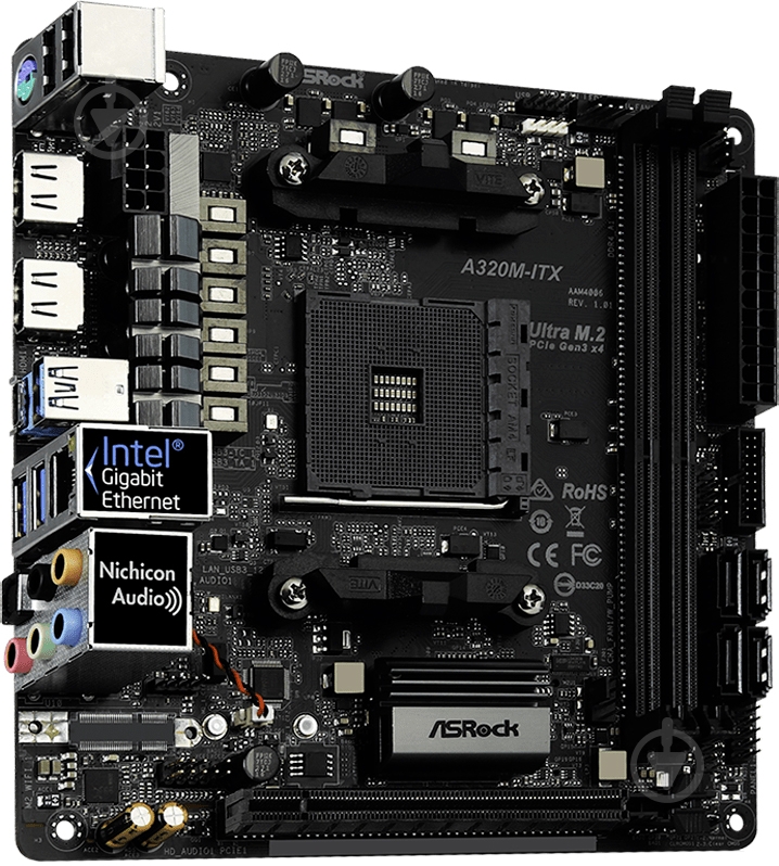 Материнская плата ASRock A320M-ITX (Socket AM4, AMD A320, mini ITX) - фото 3