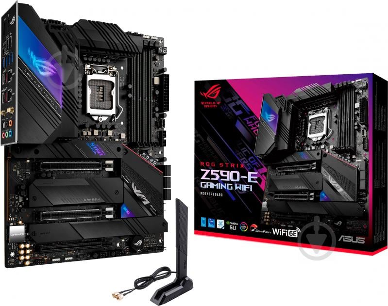 Материнская плата Asus STRIX Z590-E GAMING WIFI (Socket 1200, Intel Z590, ATX) - фото 1