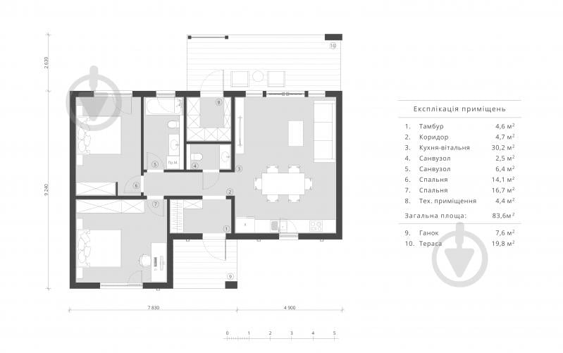 Домокомплект 91.8 м² енергоефективний самостійного монтажу 245-1 - фото 9 Домокомплект 91.8 м² енергоефективний самостійного монтажу 245-1 - фото 9