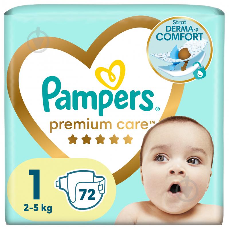 Подгузники Pampers Premium Care 1 2-5 кг 72 шт. - фото 1