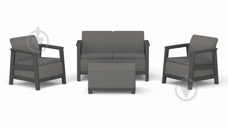 Комплект меблів Keter Scandi Linea на 4 персони графіт/сірий