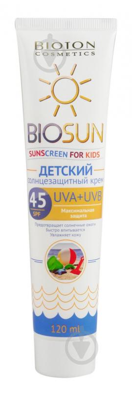 Крем солнцезащитный Bioton BIOSUN SPF 45 детский 120 мл - фото 1