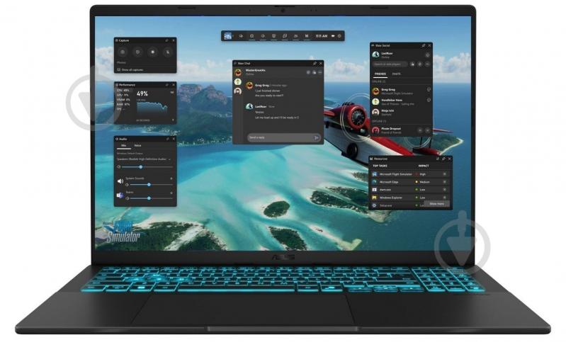 Ноутбук Asus V16 V3607VU-RP245 16" (90NB15Q1-M00VH0) matte black - фото 2 Ноутбук Asus V16 V3607VU-RP245 16" (90NB15Q1-M00VH0) matte black - фото 2