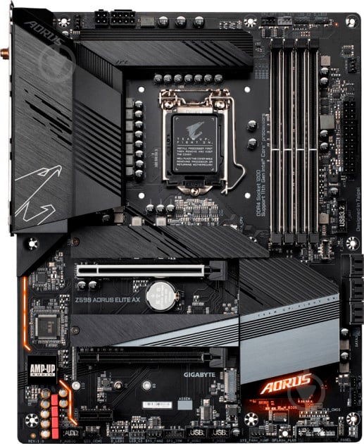 Материнська плата Gigabyte Z590 AORUS ELITE AX (Socket 1200, Intel Z590, ATX) - фото 2