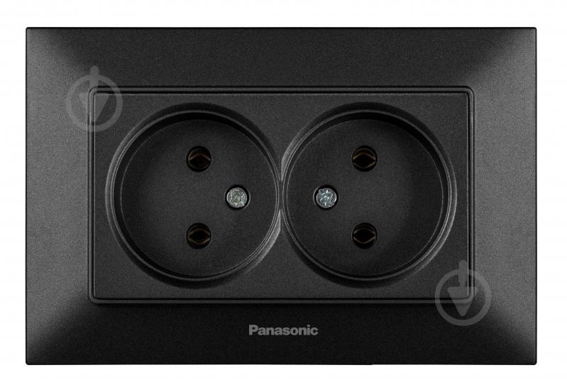 Розетка подвійна побутова без заземлення Panasonic Arkedia Slim IP22 480200275 - фото 1