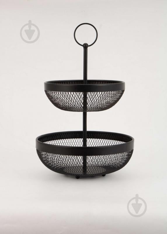 Кошик для фруктів Flamberg Premium подвійний Fernie 46х29,5 см чорний металевий - фото 5 Кошик для фруктів Flamberg Premium подвійний Fernie 46х29,5 см чорний металевий - фото 5