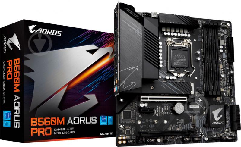 Материнська плата Gigabyte B560M AORUS PRO (Socket 1200, Intel B560, mirco ATX) - фото 1