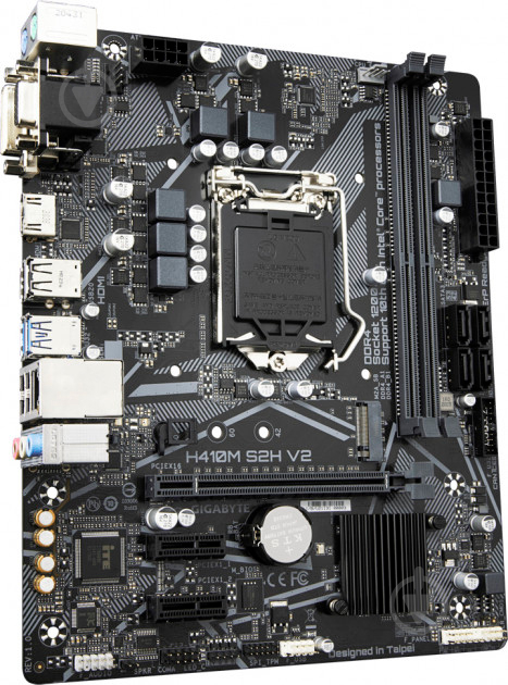 Материнская плата Gigabyte H410M S2H V2 (Socket 1200, Intel H410, mirco ATX) - фото 1