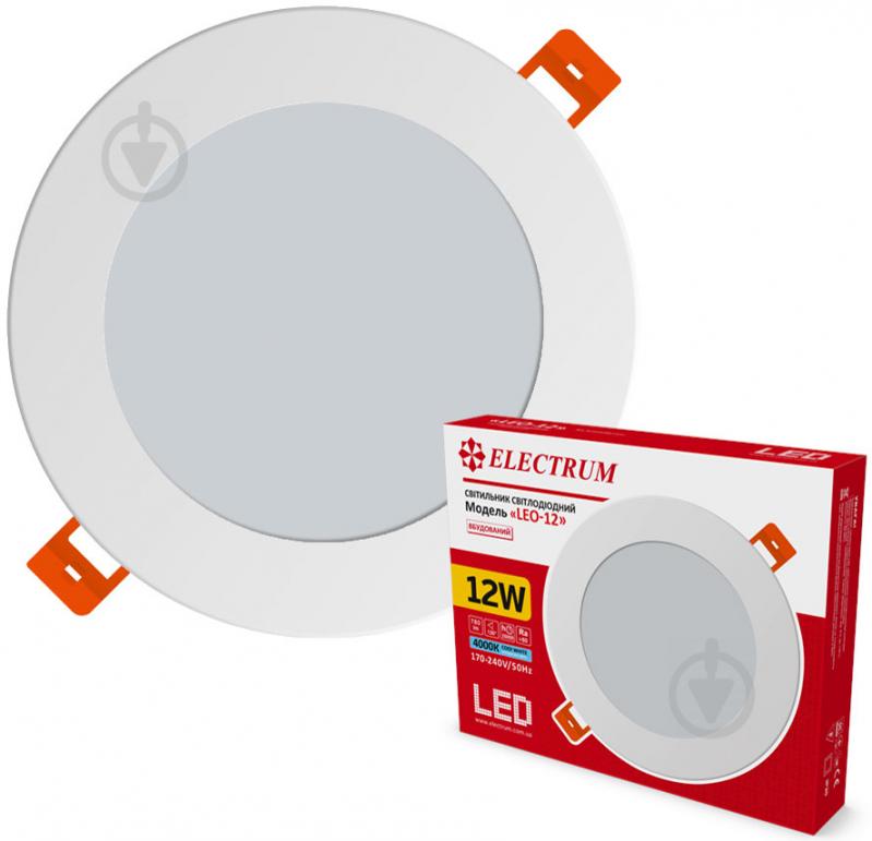 Светильник встраиваемый (Downlight) Electrum Leo 12 Вт 4000 К белый B-LD-0739 - фото 1