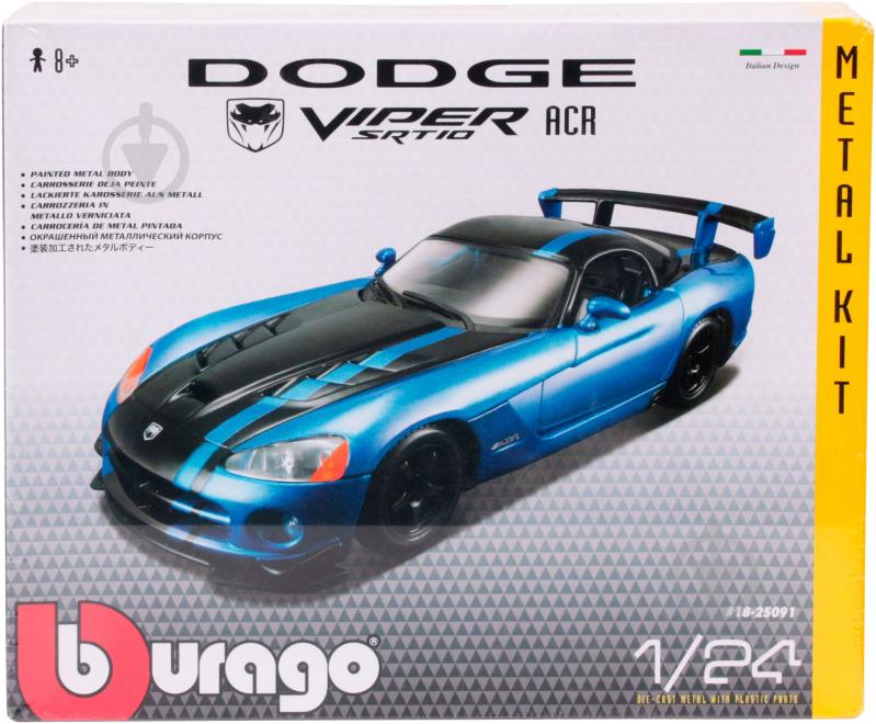 Автоконструктор Bburago 1:24 Dodge Viper SRT10 ACR 2008 18-25091 - фото 2