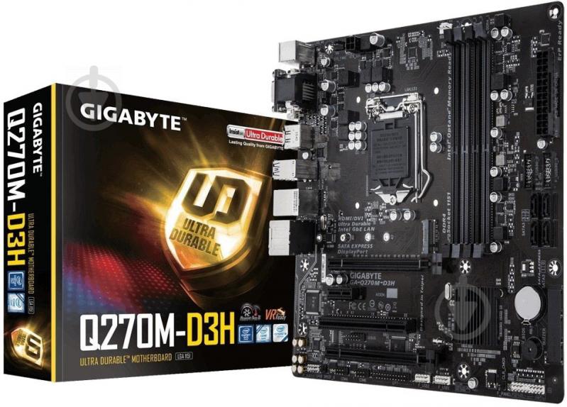 Материнська плата Gigabyte GA-Q270M-D3H (Socket 1151, Intel Q270, mirco ATX) - фото 2