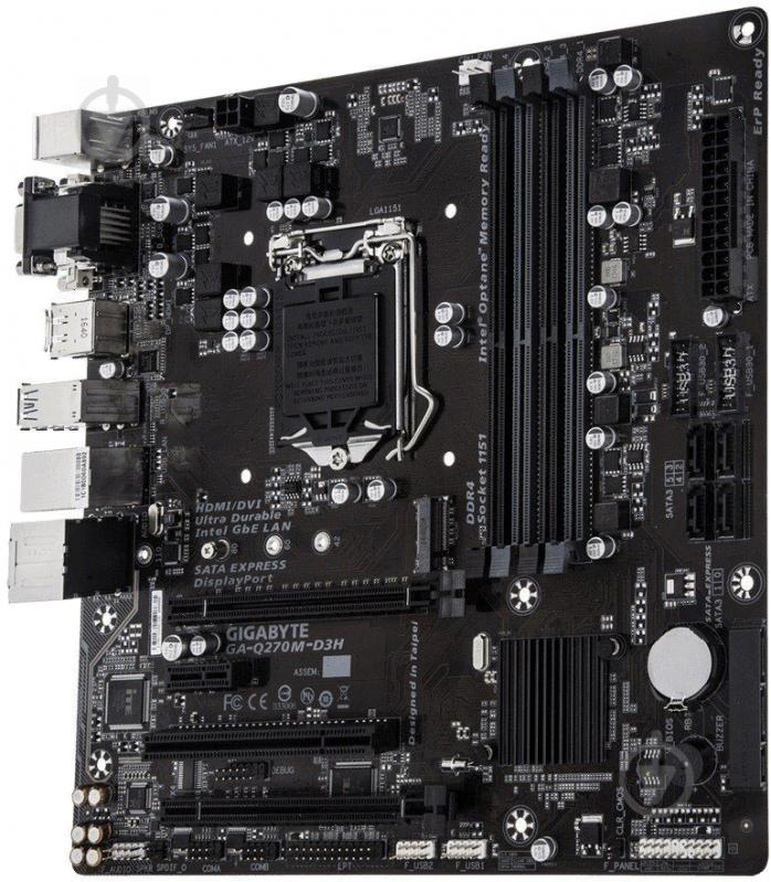 Материнська плата Gigabyte GA-Q270M-D3H (Socket 1151, Intel Q270, mirco ATX) - фото 3