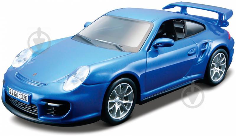 Автоконструктор Bburago 1:32 Porsche 911 GT2 блакитний 18-45125 - фото 1