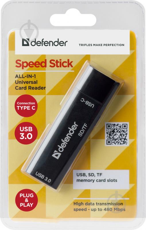 Кардридер Defender Speed Stick USB3.1 Type-C - USB/SD/TF 83205 - фото 3