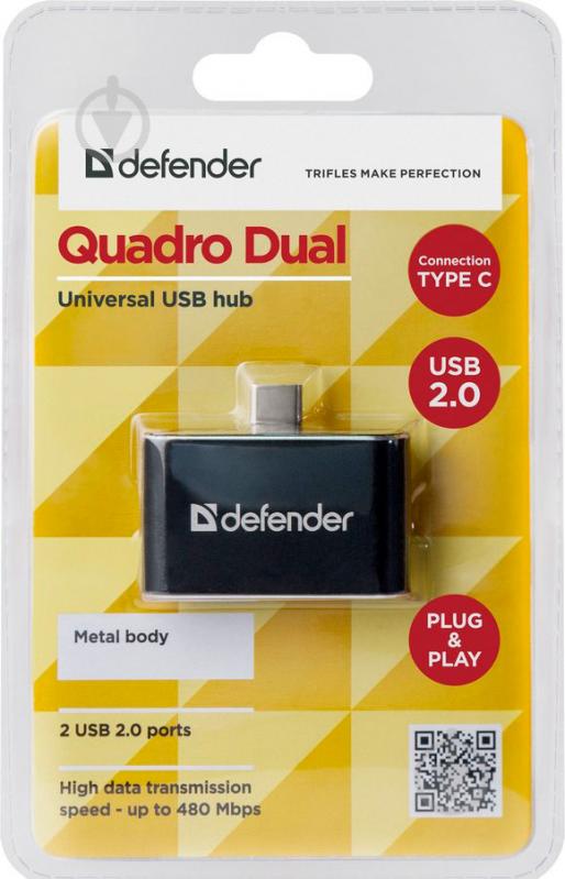 USB-хаб Defender Quadro Dual USB3.1 Type-C - USB2.0, 2 порта - фото 4