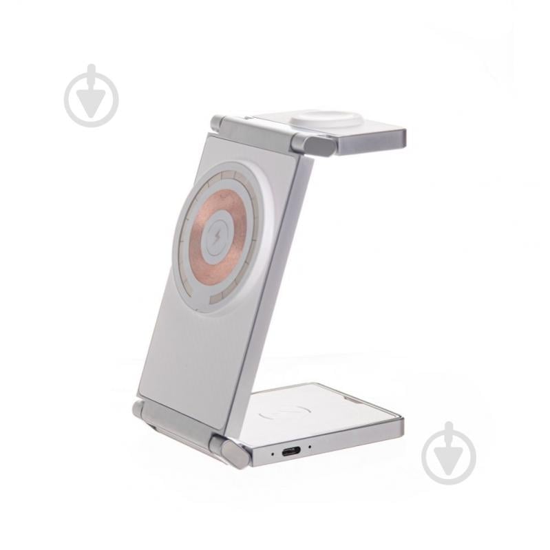 Беспроводное зарядное устройство TheGeneral 3 в 1 VivaCharge 15W Fast Charger белое - фото 1