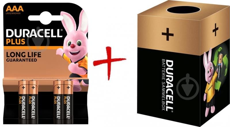 Батарейки Duracell Plus AAA (мизинчиковые) 4 шт. (+ Еко-бокс Duracell) - фото 1 Батарейки Duracell Plus AAA (мизинчиковые) 4 шт. (+ Еко-бокс Duracell) - фото 1
