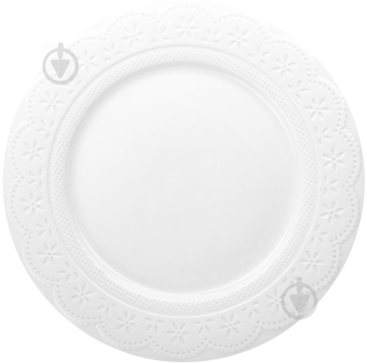 Тарілка обідня Lacy 26 см біла Krauff - фото 1