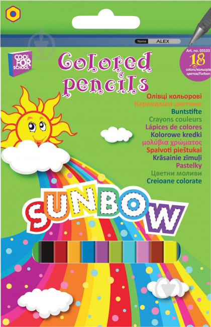 Олівці кольорові Sunbow 18 шт. 03103 Cool For School - фото 1