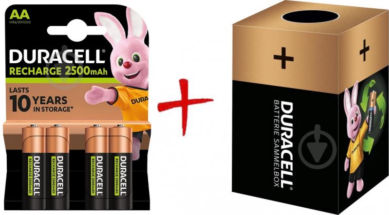 Аккумуляторы Duracell 2500 mAh AA (пальчиковые) 4 шт. (+ Еко-бокс Duracell) - фото 1 Аккумуляторы Duracell 2500 mAh AA (пальчиковые) 4 шт. (+ Еко-бокс Duracell) - фото 1