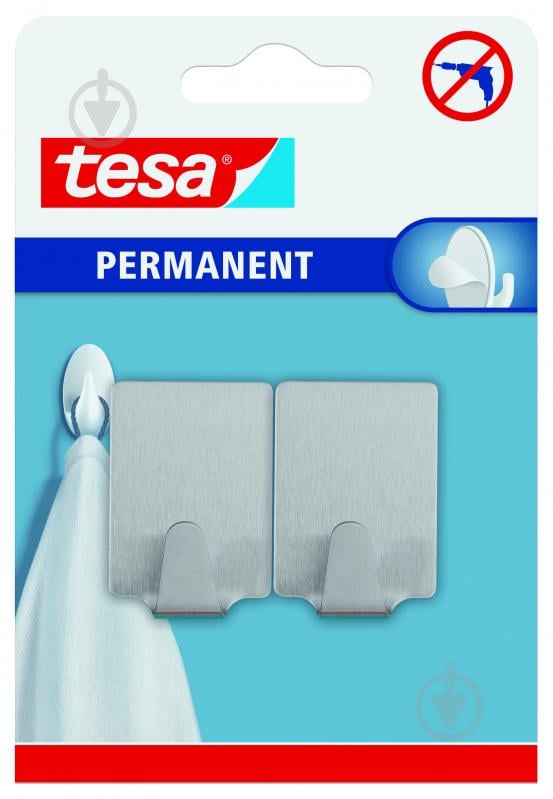 Крючки TESA металлические прямоугольные L permanent 2 шт - фото 1 Крючки TESA металлические прямоугольные L permanent 2 шт - фото 1