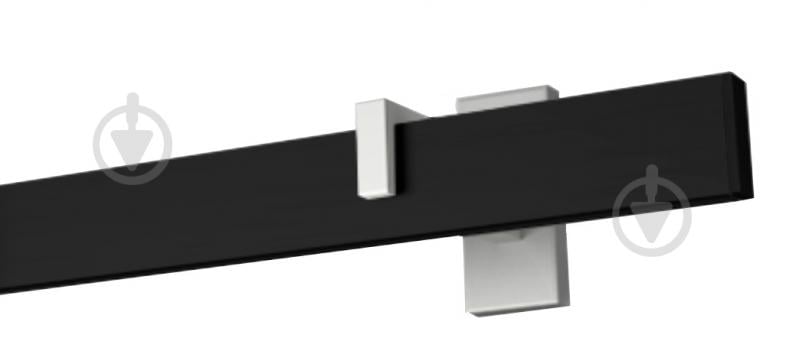 Комплект карнизу Quadrum Square line одинарний 9/160 см білий/чорний профіль з білими гачками - фото 1 Комплект карнизу Quadrum Square line одинарний 9/160 см білий/чорний профіль з білими гачками - фото 1