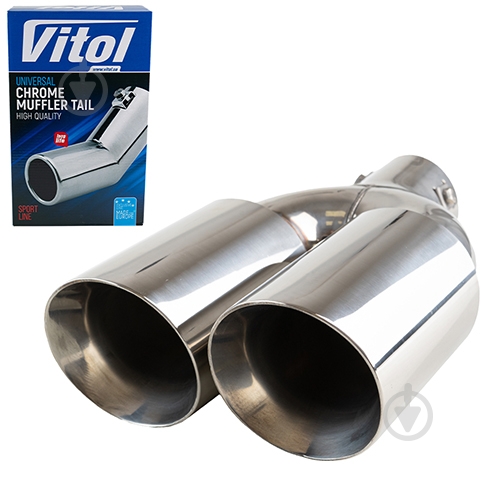 Насадка на глушитель Vitol НГ-0260A Chrome - фото 1 Насадка на глушитель Vitol НГ-0260A Chrome - фото 1