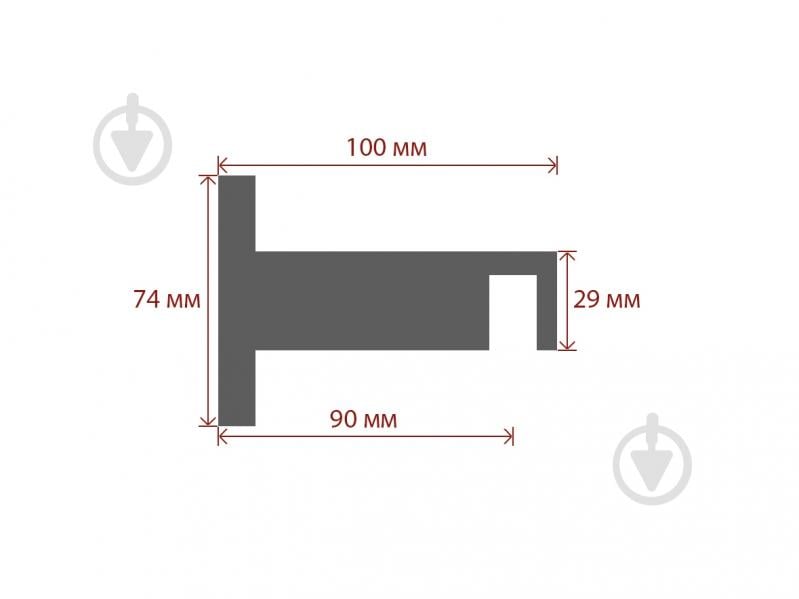 Комплект карниза Quadrum Square line одинарный 9/250 см белый/черный профиль с белыми крючками - фото 5