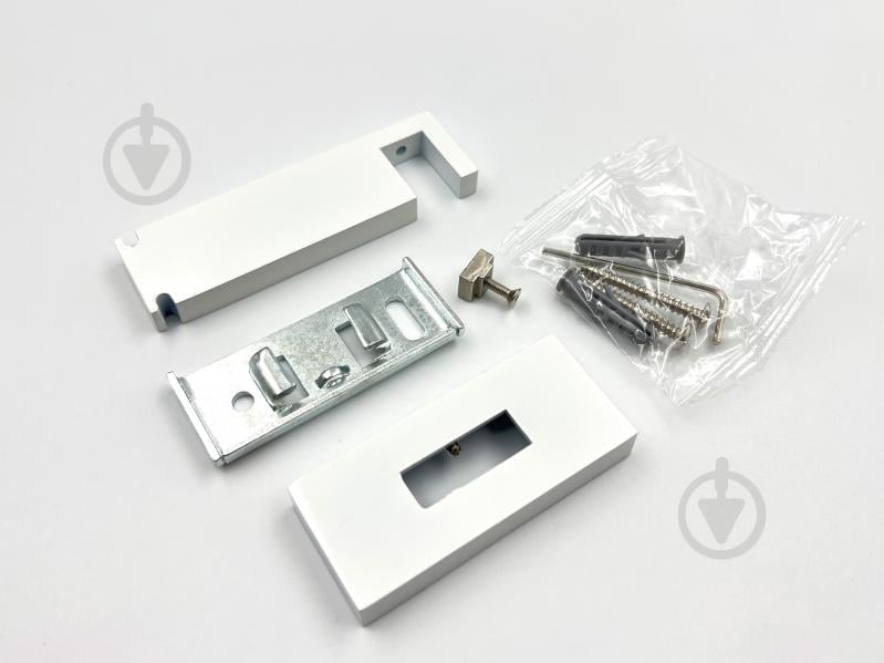 Комплект карниза Quadrum Square line одинарный 9/300 см белый/черный профиль с белыми крючками - фото 4