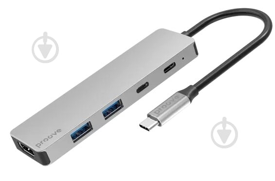 USB-хаб Proove Iron Link 5 in 1 2 х Type-C + 2 х USB 3.0 + HDMI серебряный (HBIL00222024) - фото 1 USB-хаб Proove Iron Link 5 in 1 2 х Type-C + 2 х USB 3.0 + HDMI серебряный (HBIL00222024) - фото 1