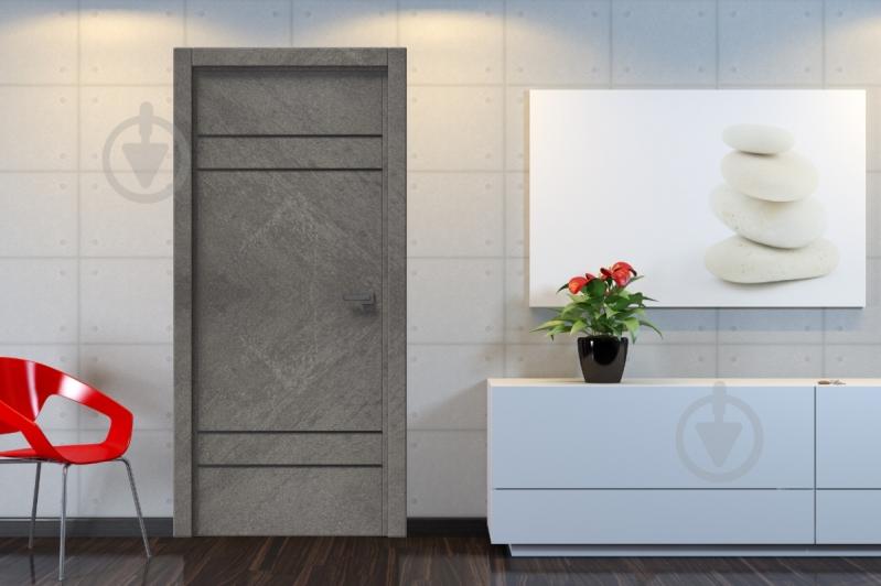 Дверне полотно IN WOOD ET-03 ПГ із чорним молдингом і кромкою 700 мм зріз каменю - фото 2 Дверне полотно IN WOOD ET-03 ПГ із чорним молдингом і кромкою 700 мм зріз каменю - фото 2