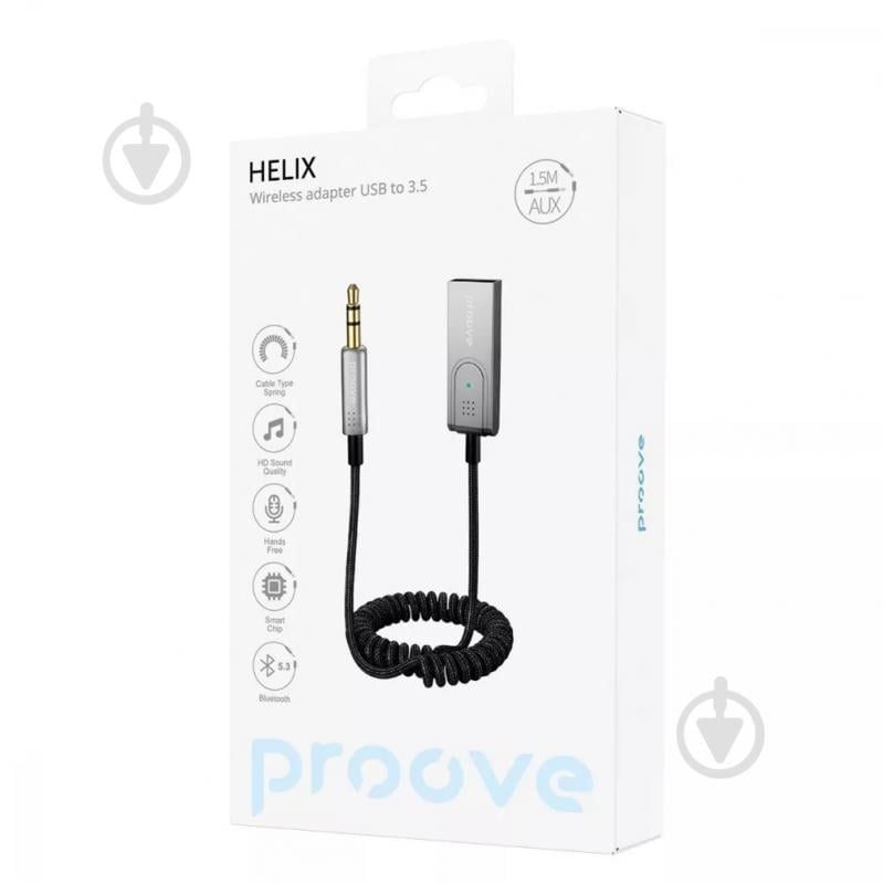 USB-хаб Proove Helix USB to 3.5 mm вбудований мікрофон Bluetooth 5.3 срібний (ADCS00001803) - фото 4