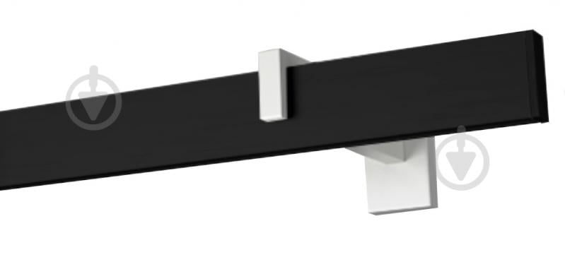 Комплект карниза Quadrum Square line одинарный 15/200 см белый/черный профиль с белыми крючками - фото 1 Комплект карниза Quadrum Square line одинарный 15/200 см белый/черный профиль с белыми крючками - фото 1