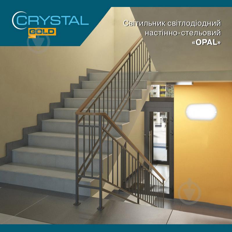 Світильник адміністративний LED CRYSTAL GOLD 10 Вт 6500 OPAL 6500К овальний IP54 DNL-028 - фото 5