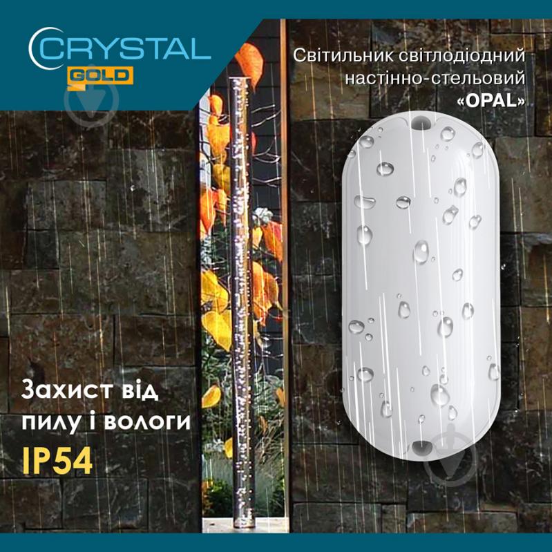 Світильник адміністративний LED CRYSTAL GOLD 20 Вт 6500 OPAL 6500К овальний IP54 DNL-029 - фото 2