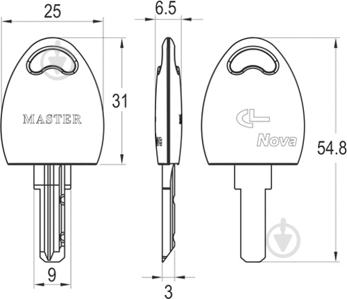 Ключ для замків Muller Master CL 99360 - фото 2