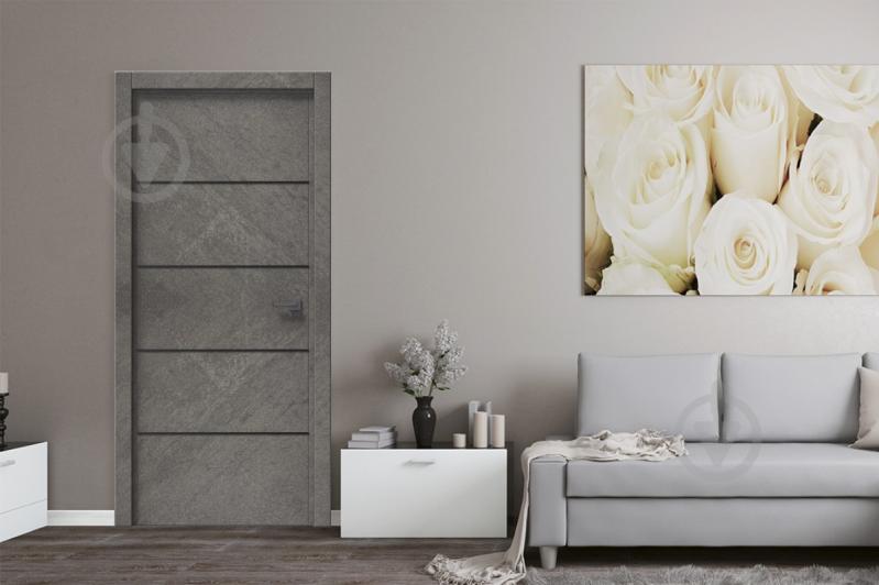 Дверное полотно IN WOOD ET-04 ПГ с черным молдингом и кромкой 600 мм срез камня - фото 2 Дверное полотно IN WOOD ET-04 ПГ с черным молдингом и кромкой 600 мм срез камня - фото 2