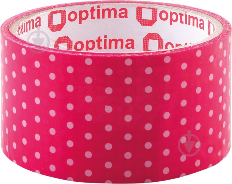 Лента самоклеящаяся Dots 48 мм х 20 м розовая Optima - фото 1 Лента самоклеящаяся Dots 48 мм х 20 м розовая Optima - фото 1