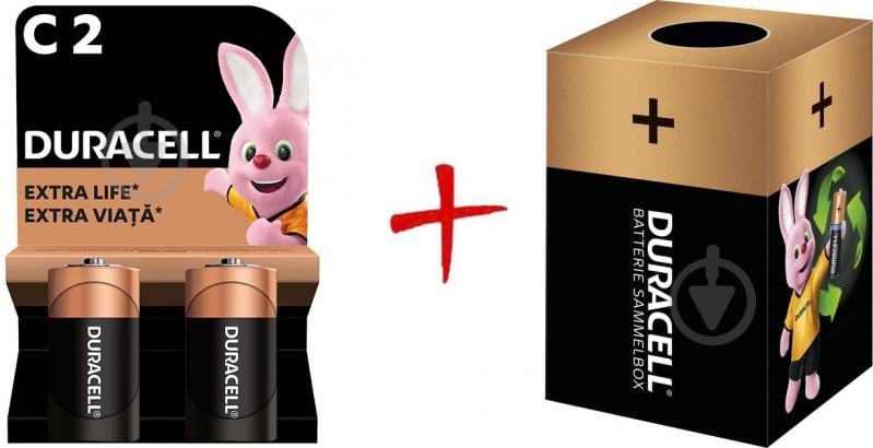 Батарейки щелочные Duracell C (R14, 343) 2 шт. (+ Еко-бокс Duracell) - фото 1 Батарейки щелочные Duracell C (R14, 343) 2 шт. (+ Еко-бокс Duracell) - фото 1
