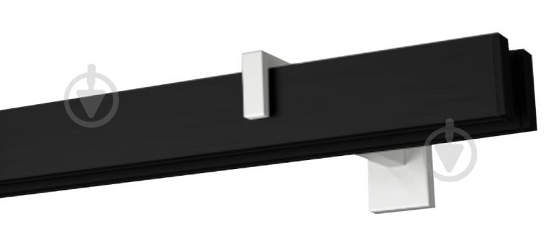 Комплект карнизу Quadrum Square line подвійний 17/300 см білий/чорний профіль з чорними гачками - фото 1 Комплект карнизу Quadrum Square line подвійний 17/300 см білий/чорний профіль з чорними гачками - фото 1