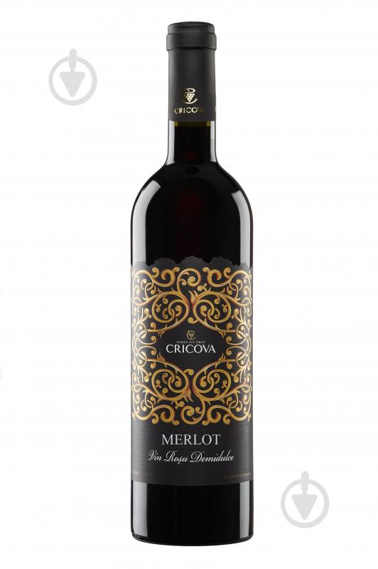 Вино Cricova Merlot Орнамент червоне напівсолодке 0,75 л - фото 1