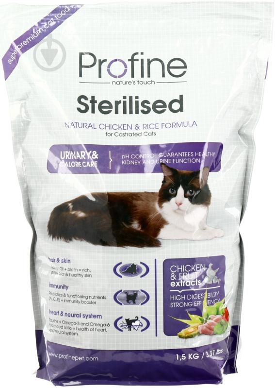 Корм Profine Cat Sterilised 130029 курица ,кукуруза, рис 1,5 кг - фото 1