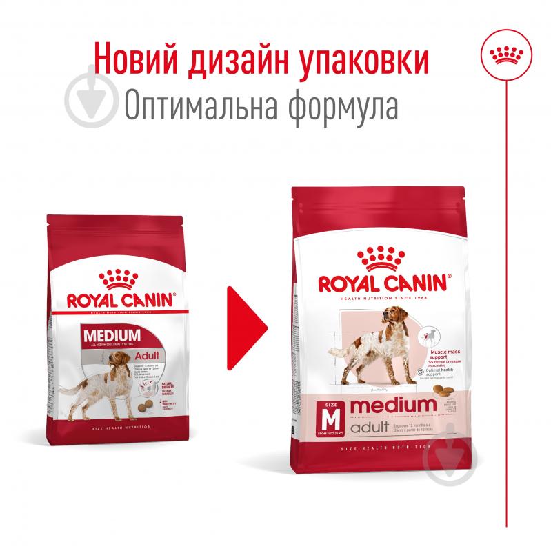 Корм сухий для дорослих собак для середніх порід Royal Canin MEDIUM ADULT 4 кг (свійська птиця, рис, кукурудза) 4 кг - фото 2