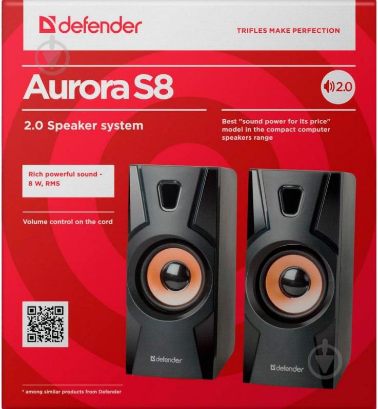 Акустична система Defender Aurora S8 2.0 black 8Вт (RMS) MDF - фото 5