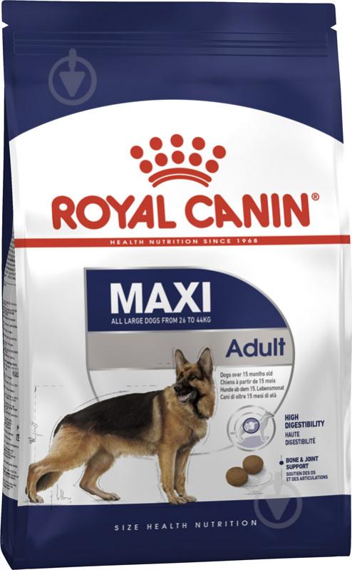 Корм сухой для взрослых собак для крупных пород Royal Canin MAXI ADULT 4 кг (домашняя птица, рис, кукуруза) 4 кг - фото 1