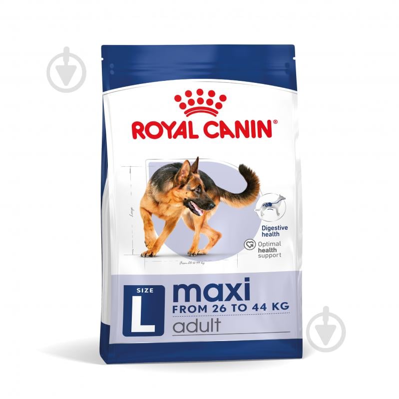 Корм сухой для взрослых собак для крупных пород Royal Canin MAXI ADULT 4 кг (домашняя птица, рис, кукуруза) 4 кг - фото 1