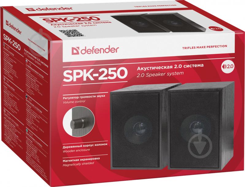 Акустическая система Defender SPK 250 2.0 black 8Вт MDF - фото 6